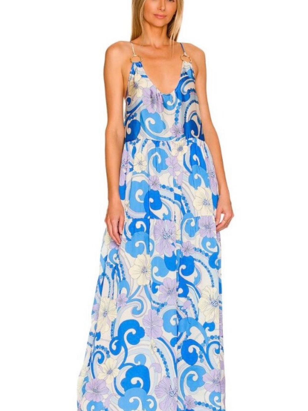 Cin Cin Anemone Silky Dress Small Ocean